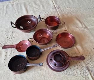 pentolini rame da collezione vintage