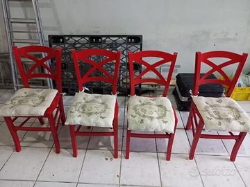 Set di sedie rosse