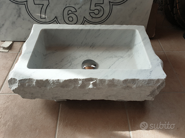 Lavandino in Marmo Bianco Carrara