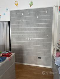 Pannello dogato cemento e bianco