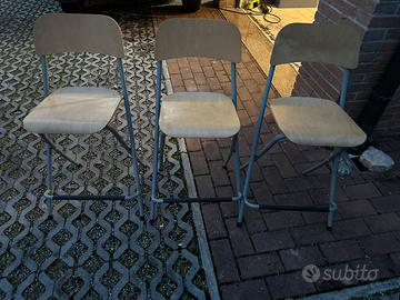 FRANKLIN 1 Sgabello bar con schienale, pieghev