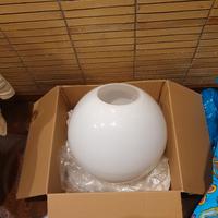 globo in vetro opalino per lampadario a sospension