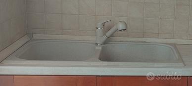 lavandino fragrante doppia vasca con miscelatore a