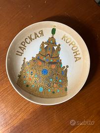 Piatto russo arte orafa 24 carati