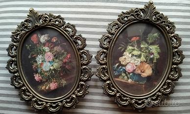 coppia di cornici in bronzo anticato 