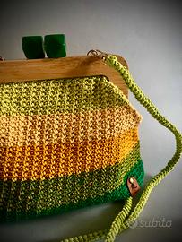 Borsa artigianale handmade uncinetto pezzo unico