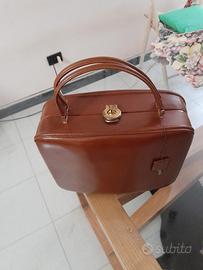 beauty case vintage anni 50 vera pelle con chiave