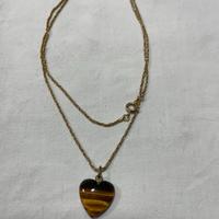 Collana ciondolo cuore occhio di tigre