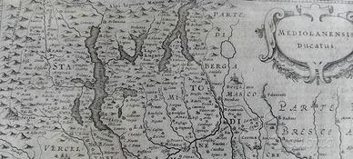 antica mappa di Lombardia rarissima e 