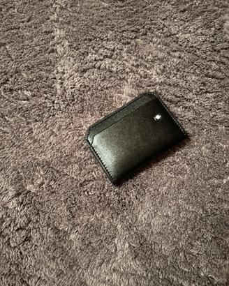 Montblanc Portacarte Pelle Nero Platinum originale