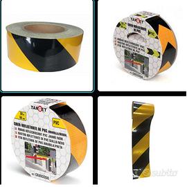 Nastro adesivo riflettente in PVC giallo/nero