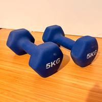 Coppia di manubri 10kg (2 x 5kg) - neoprene blu