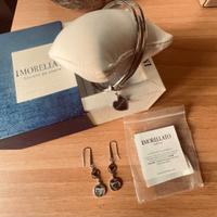 BRACCIALE E ORECCHINI CUORE MORELLATO