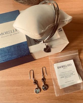 BRACCIALE E ORECCHINI CUORE MORELLATO