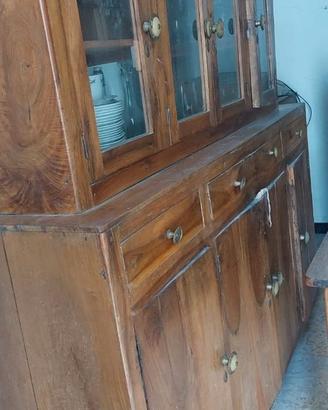 CREDENZA ANTICA IN NOCE NAZIONALE – ARTE POVERA –