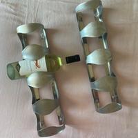 2 porta bottiglie in acciaio satinato