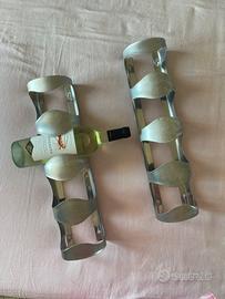2 porta bottiglie in acciaio satinato