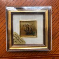 Quadruccio veliero dipinto a mano su foglia oro