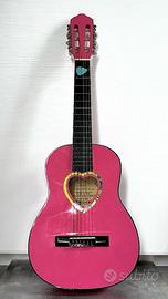 chitarra rosa per bambina con custodia tracolla