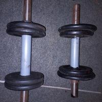 manubri da 5 kg totali l ' uno