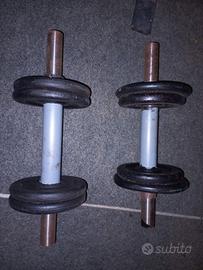 manubri da 5 kg totali l ' uno