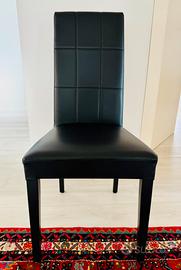 6 sedie in similpelle nera (come nuove, moderne)