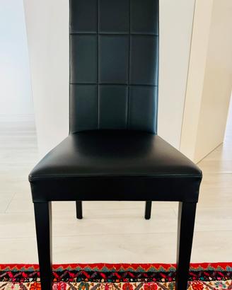 6 sedie in similpelle nera (come nuove, moderne)