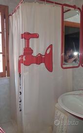 Tenda doccia telata vintage anni 80 originale