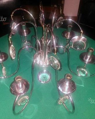 Lampadario contemporaneo in acciaio