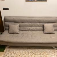 Divano letto grigio in stoffa