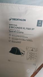 tenda da campeggio Decathlon 2 secondi f & b 3 pos
