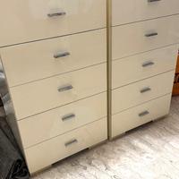 2 Cassettiere settimini 6 cassetti  bianco lucido