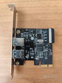 Scheda PCI Express USB 3.0 Super Speed.