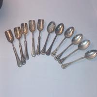 11 Cucchiaini Placcati Argento Vintage