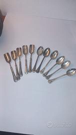 11 Cucchiaini Placcati Argento Vintage