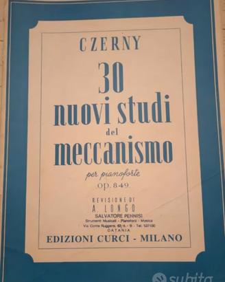 CZERNY LIBRO MUSICA PER PIANOFORTE
