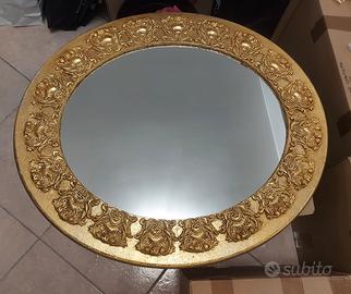 Specchio ovale color oro