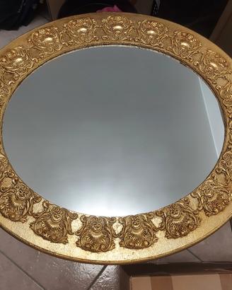 Specchio ovale color oro