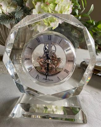 Orologio da appoggio e tavolo in cristallo con mov