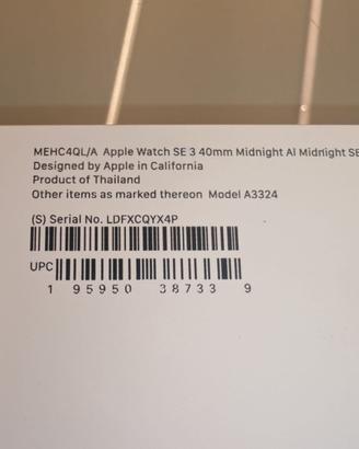 Apple Watch se 3 40mm midnight al midnight -Nuovo