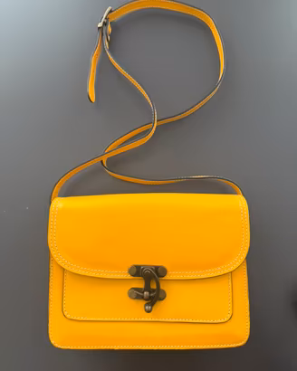 Borsa in Vera Pelle Gialla