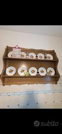 Piattiera / mensola cucina in legno stile rustico