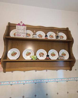 Piattiera / mensola cucina in legno stile rustico