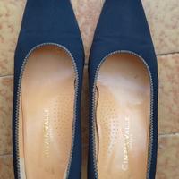 scarpe con tacco nappa blu 