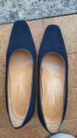 scarpe con tacco nappa blu 