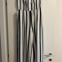 Tuta  a righe con scollo a cuore senza maniche