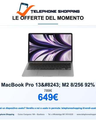 Apple MacBook Pro 13″ M2 8/256 92%
