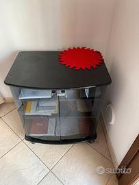 Elegante Comodino da Salotto con Apertura in Vetro