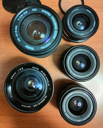 Obiettivi Vivitar con 2 filtri 