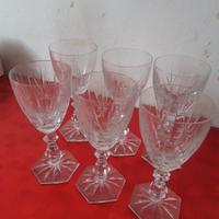 set di 6 calici in cristallo 